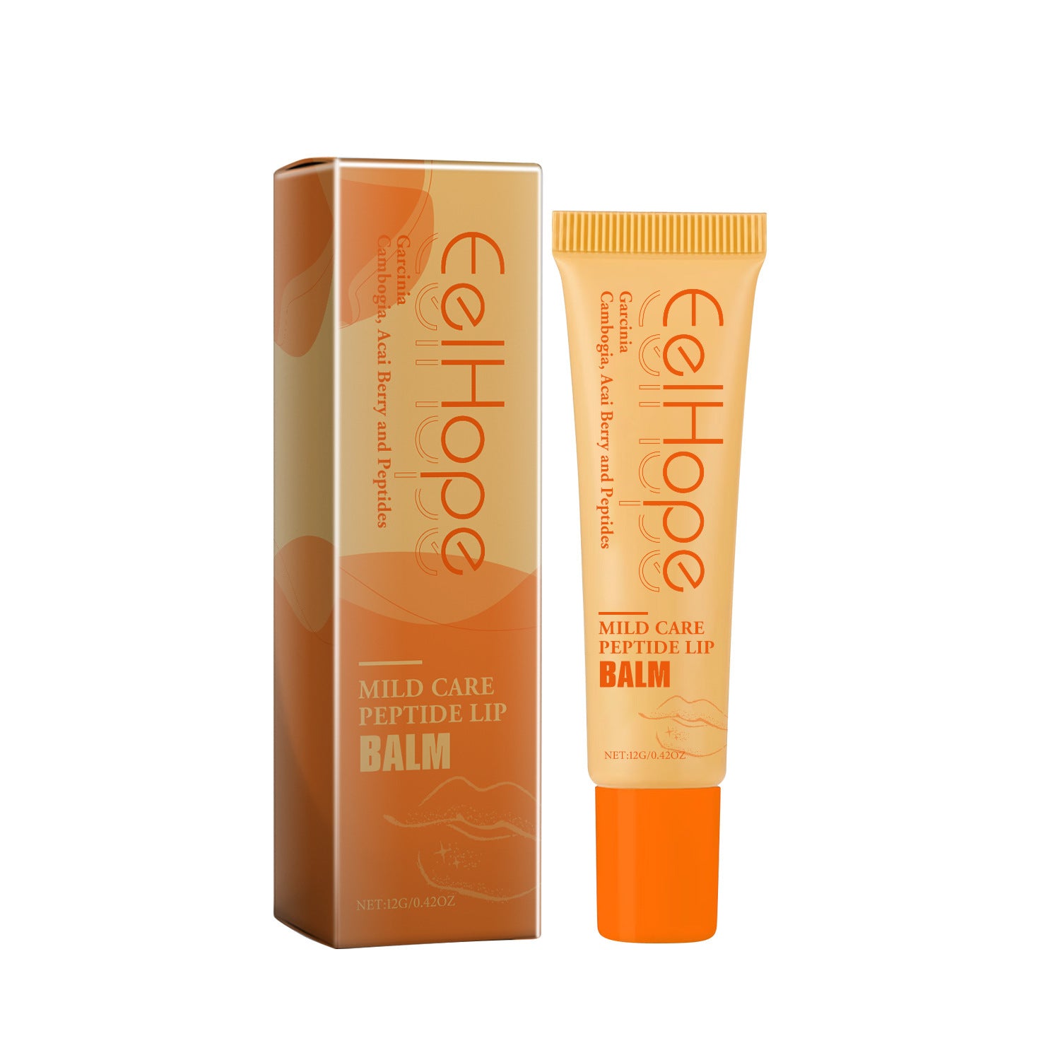 CellHope Mild Care Peptide Lip Balm tube and box with calendula, acai berry, and peptides