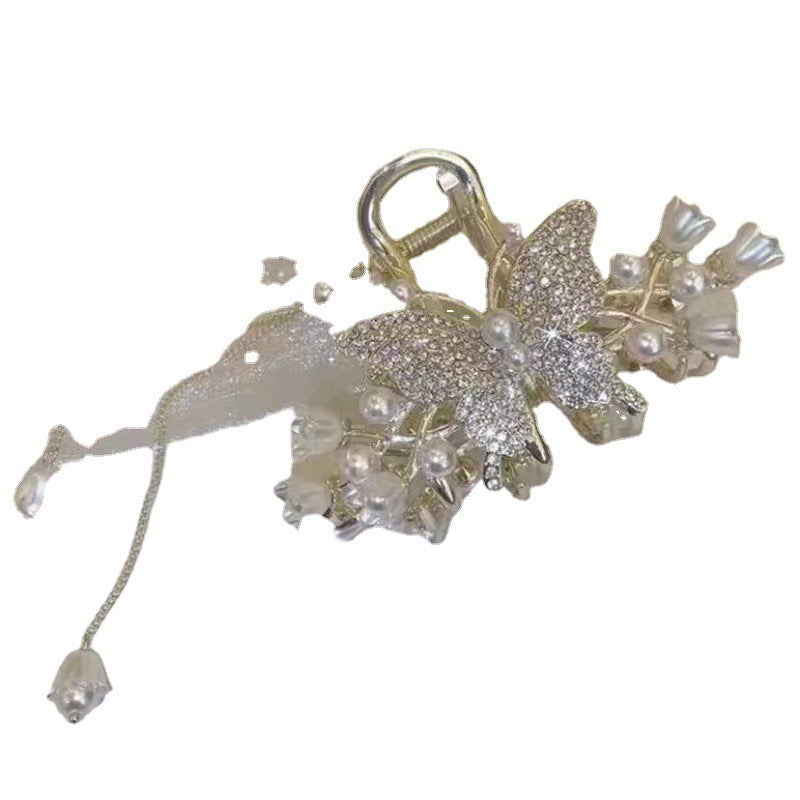 Butterfly Pearl Tassel Hair CurlerHair Catching