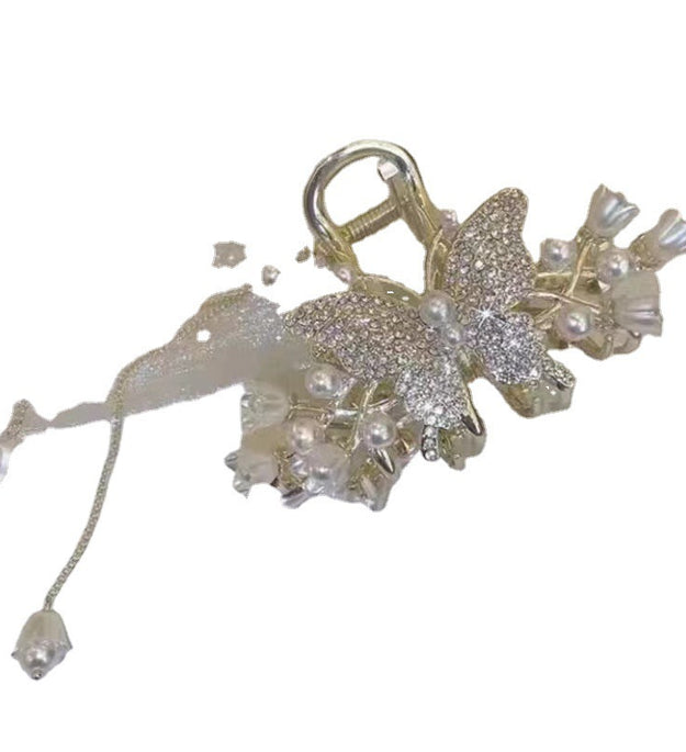 Butterfly Pearl Tassel Hair CurlerHair Catching