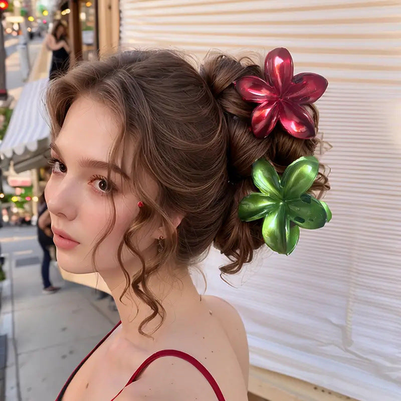 Christmas Barrettes Plumeria Rubra Grip Loose Clip