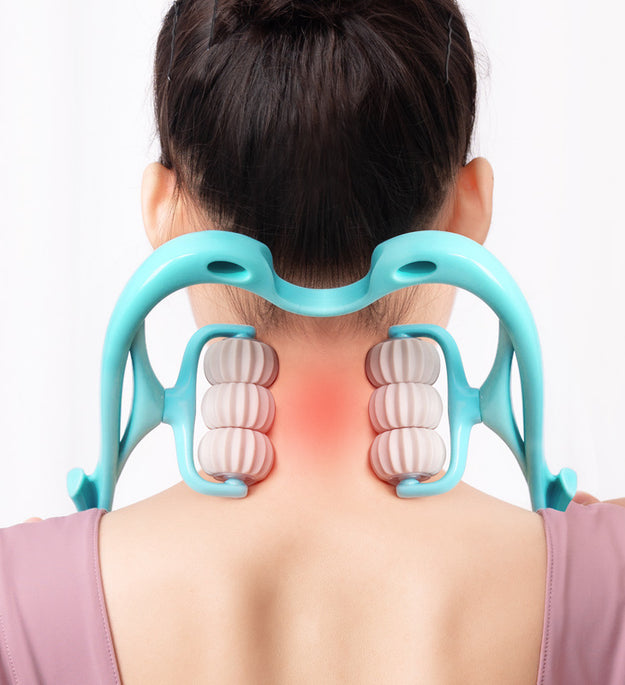 Multifunctional Manual Six-wheel Neck Massager Massage Relieve Roller Massage Tool