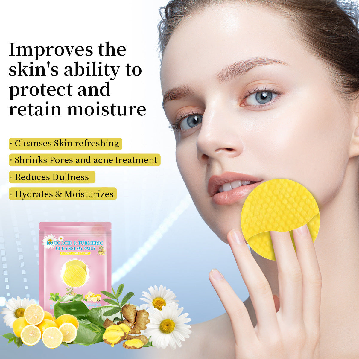 Turmeric Kojic Acid Cleansing Pad Cleansing And Oil Controlling