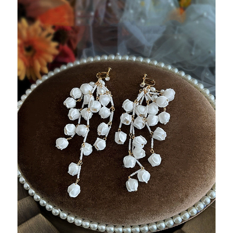 Handmade Tassel Earrings With Lily Of The Valley Buds