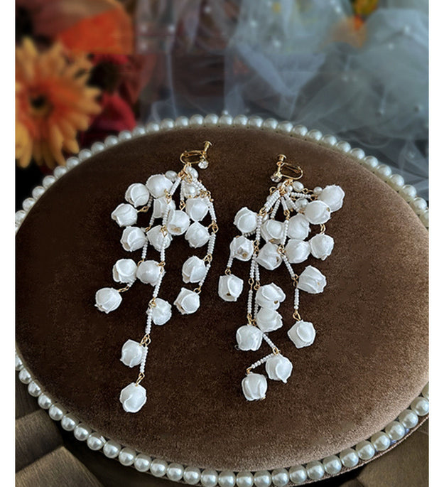 Handmade Tassel Earrings With Lily Of The Valley Buds