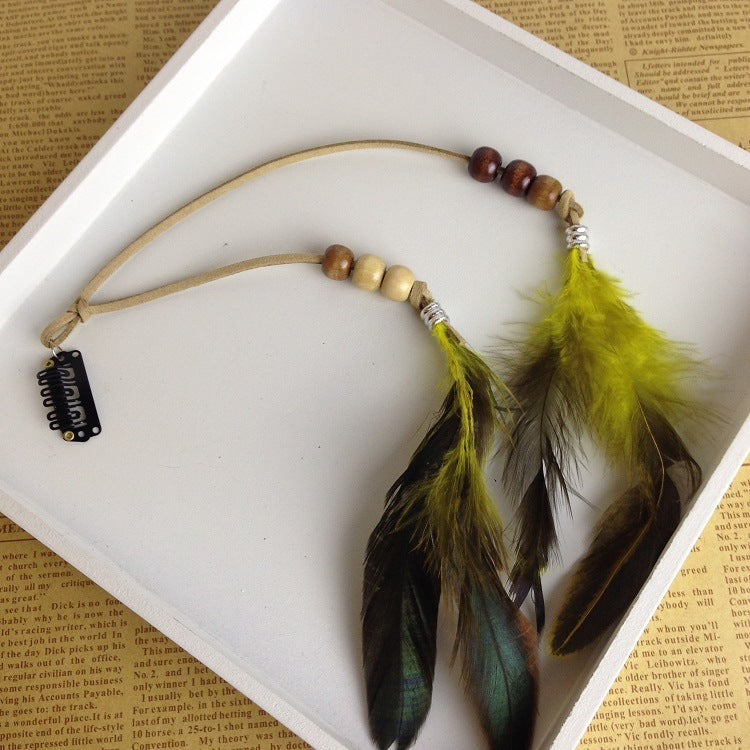 Feather hair accessory feather tassel hair clip
