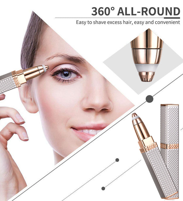 USB Rechargeable Lipstick Shaver 2 in 1 Ladies Eyebrow Trimmer