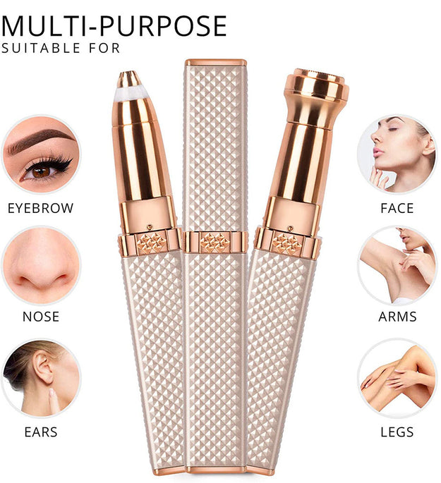 USB Rechargeable Lipstick Shaver 2 in 1 Ladies Eyebrow Trimmer