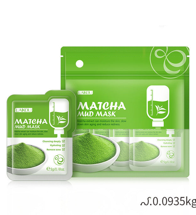 Matcha Green Clay Mask Pack 5g  12 packs, Moisturizing And Moisturizing