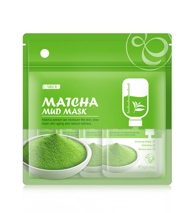 Matcha Green Clay Mask Pack 5g  12 packs, Moisturizing And Moisturizing