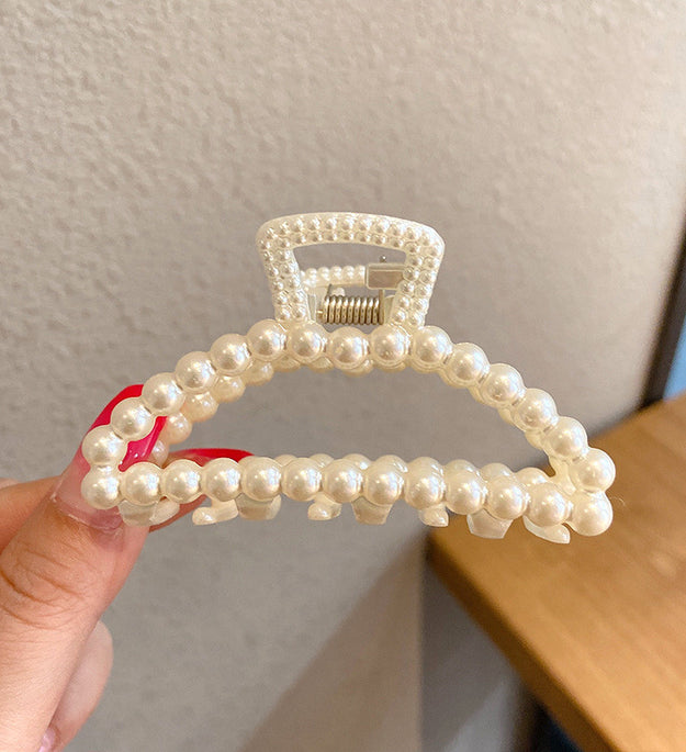 Pearl Hair Clip Grabbing Clip Female Side Clip Temperament Shark Clip