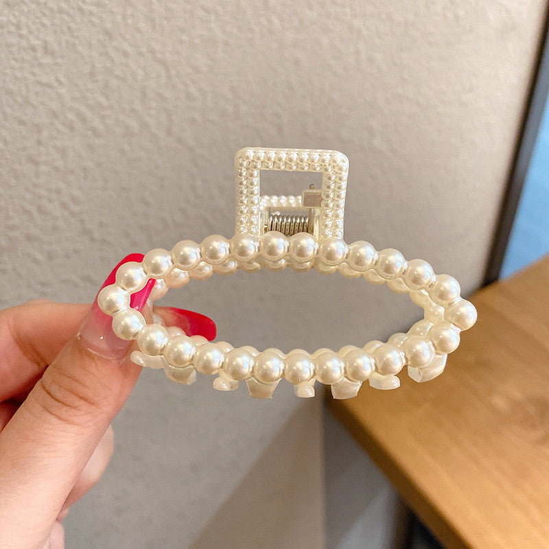 Pearl Hair Clip Grabbing Clip Female Side Clip Temperament Shark Clip