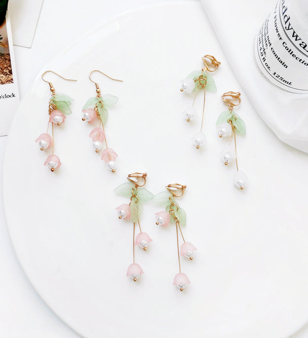Lily Of The Valley Flower Female Earrings