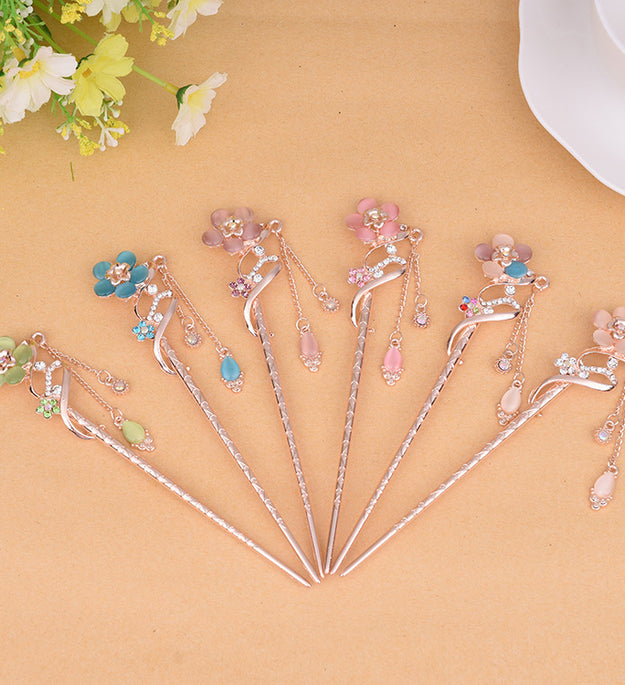 Flower tassel classical hairpin