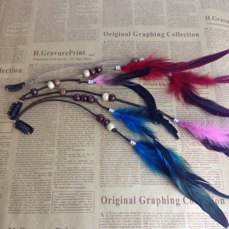 Feather hair accessory feather tassel hair clip