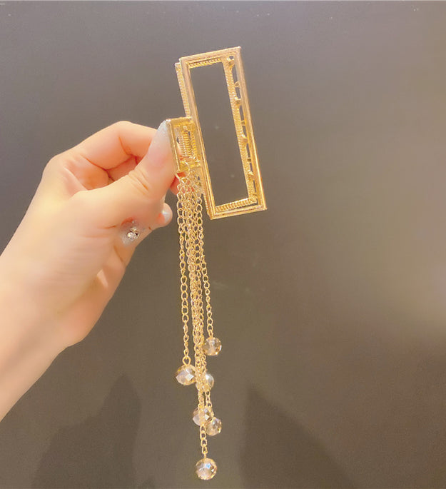 Pearl Tassel Hair Clip Headdress Simple Temperament High Sense Metal Shark Clip