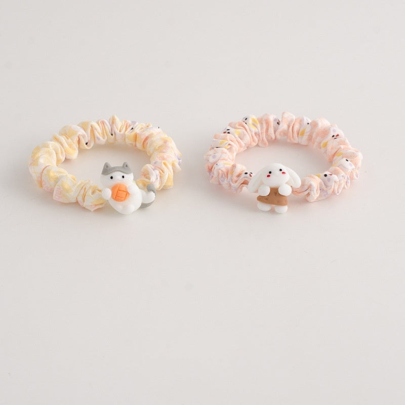 Summer Cute Puppy Floral Small Intestine Hair Ring