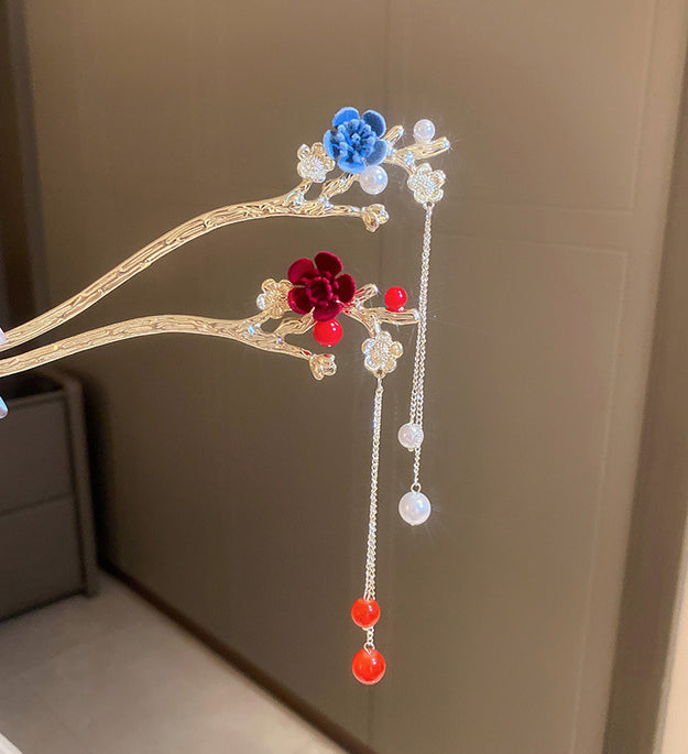 Plum Blossom Branch Tassel Hairpin Retro Hairpin