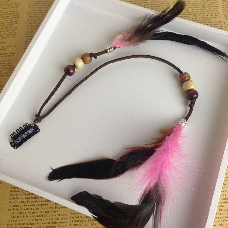 Feather hair accessory feather tassel hair clip