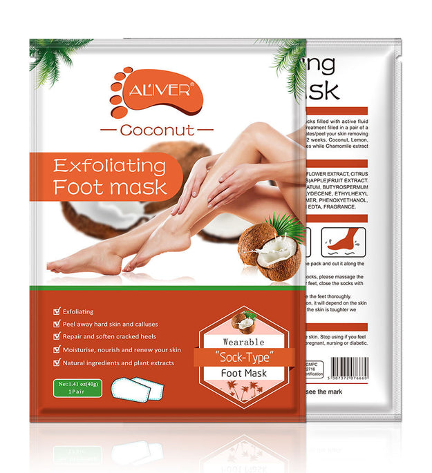 Exfoliating Foot Mask Milk Coconut Ginseng