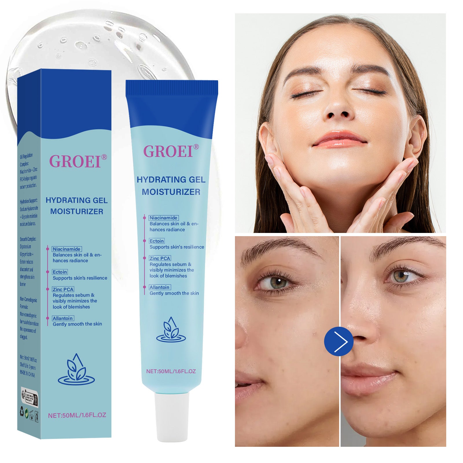 Moisturizing Facial Gel Hyaluronic Acid Hydrating