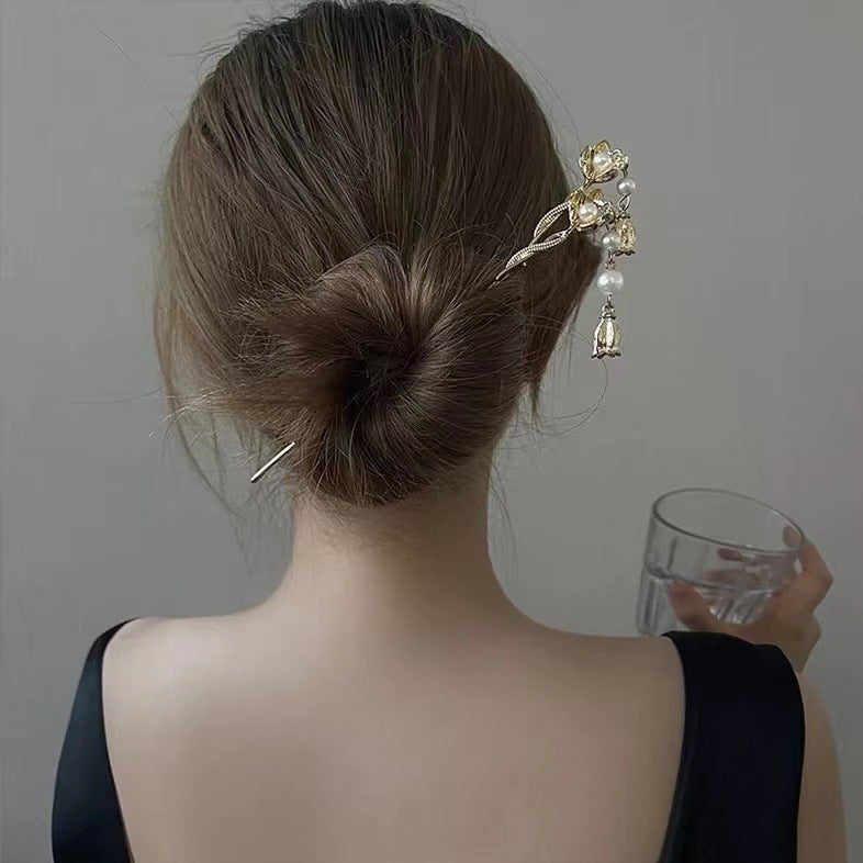 Flower Tassel Hairpin Women's High Sense