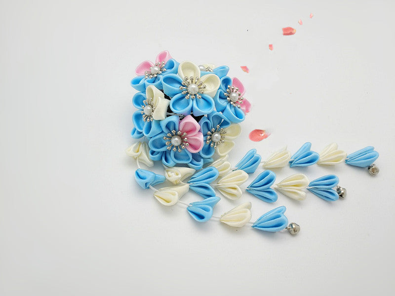 Hairpin Filigree Fringe Flower Headwear Multicolor Style