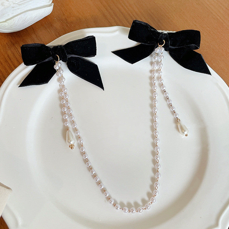 Pearl Tassel Small Fragrant Wind Side Clip Hair Clip Headdress Female