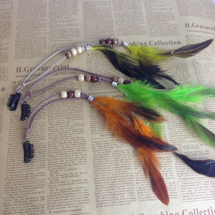 Feather hair accessory feather tassel hair clip