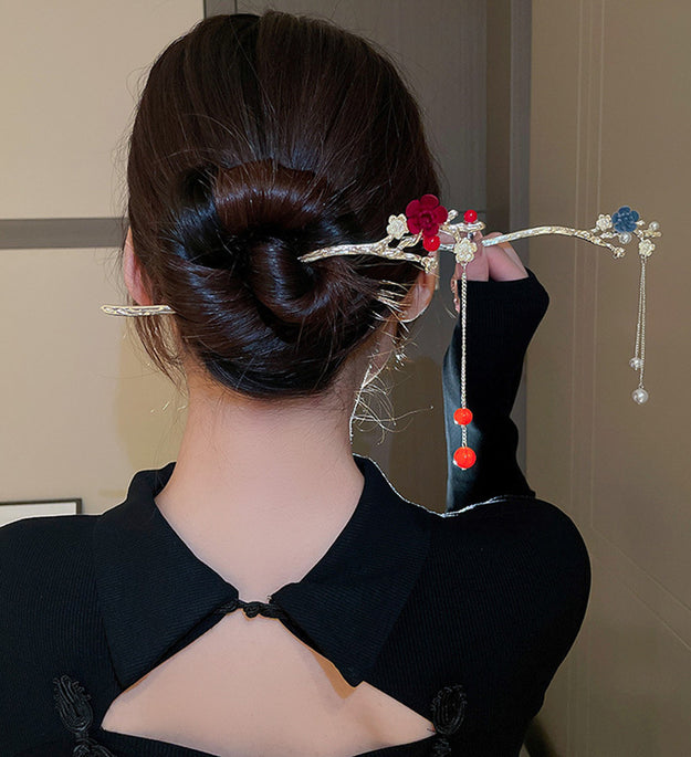 Plum Blossom Branch Tassel Hairpin Retro Hairpin