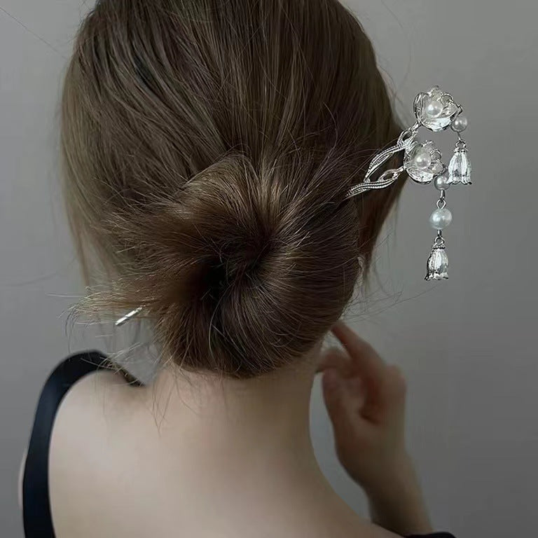 Flower Tassel Hairpin Women's High Sense