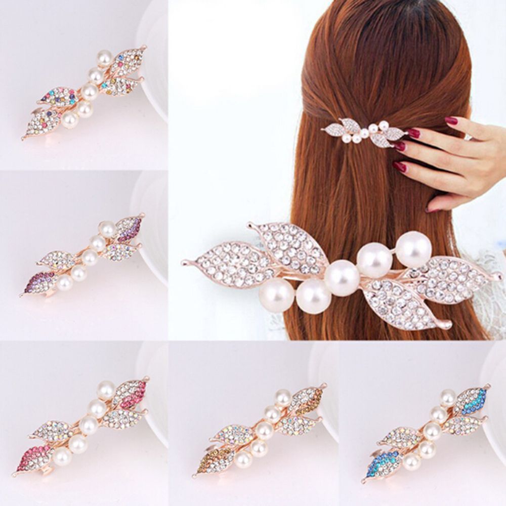Metal leaf shaped hair clip