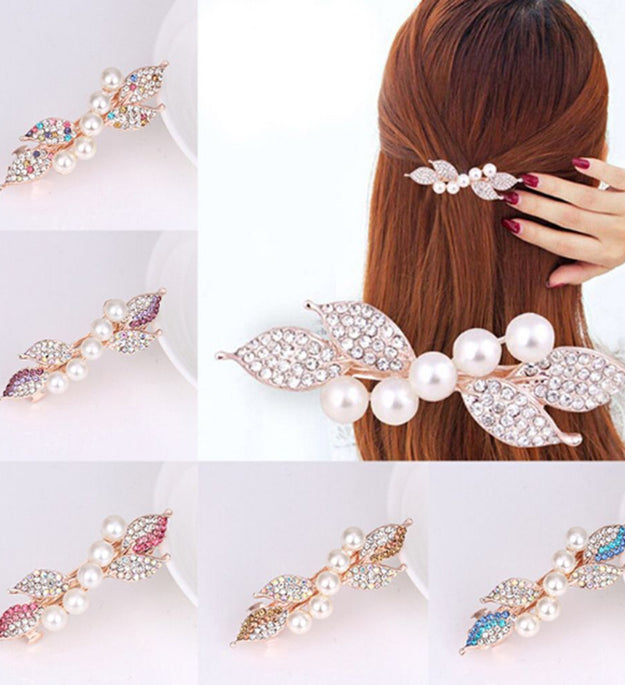 Metal leaf shaped hair clip