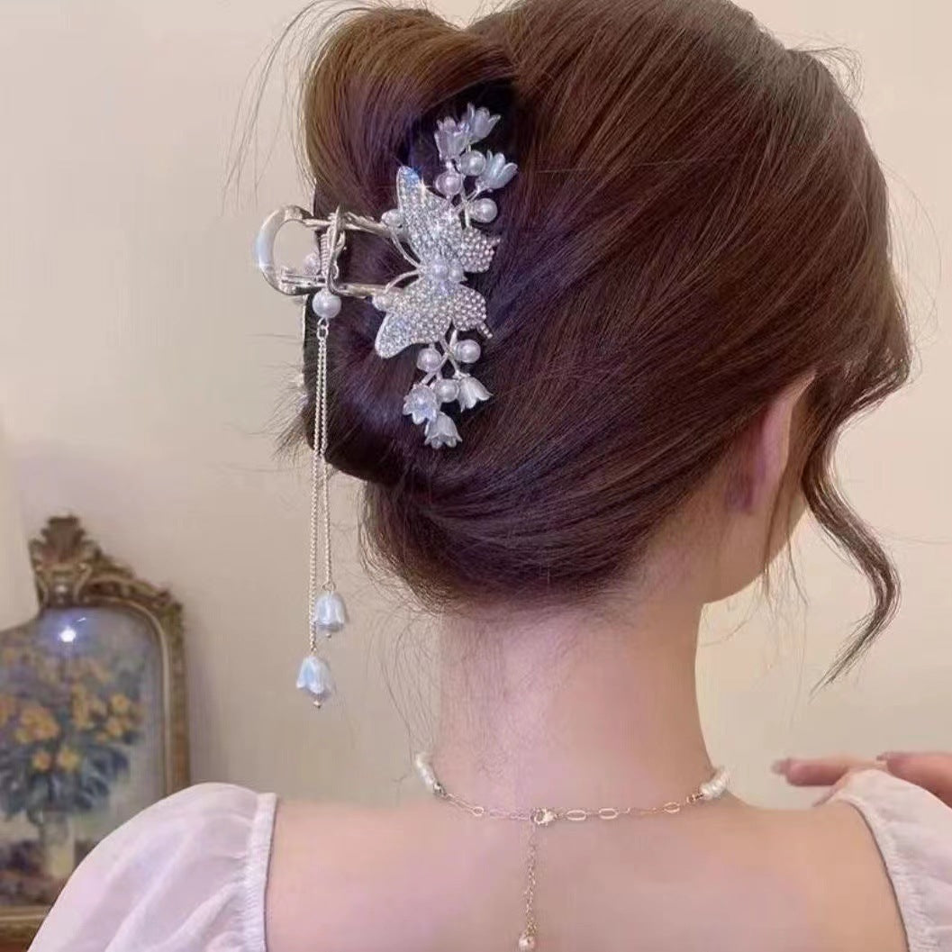 Butterfly Pearl Tassel Hair CurlerHair Catching