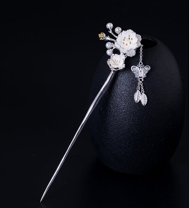 Twelve Flower Gods Ancient Style Sterling Silver Hairpin