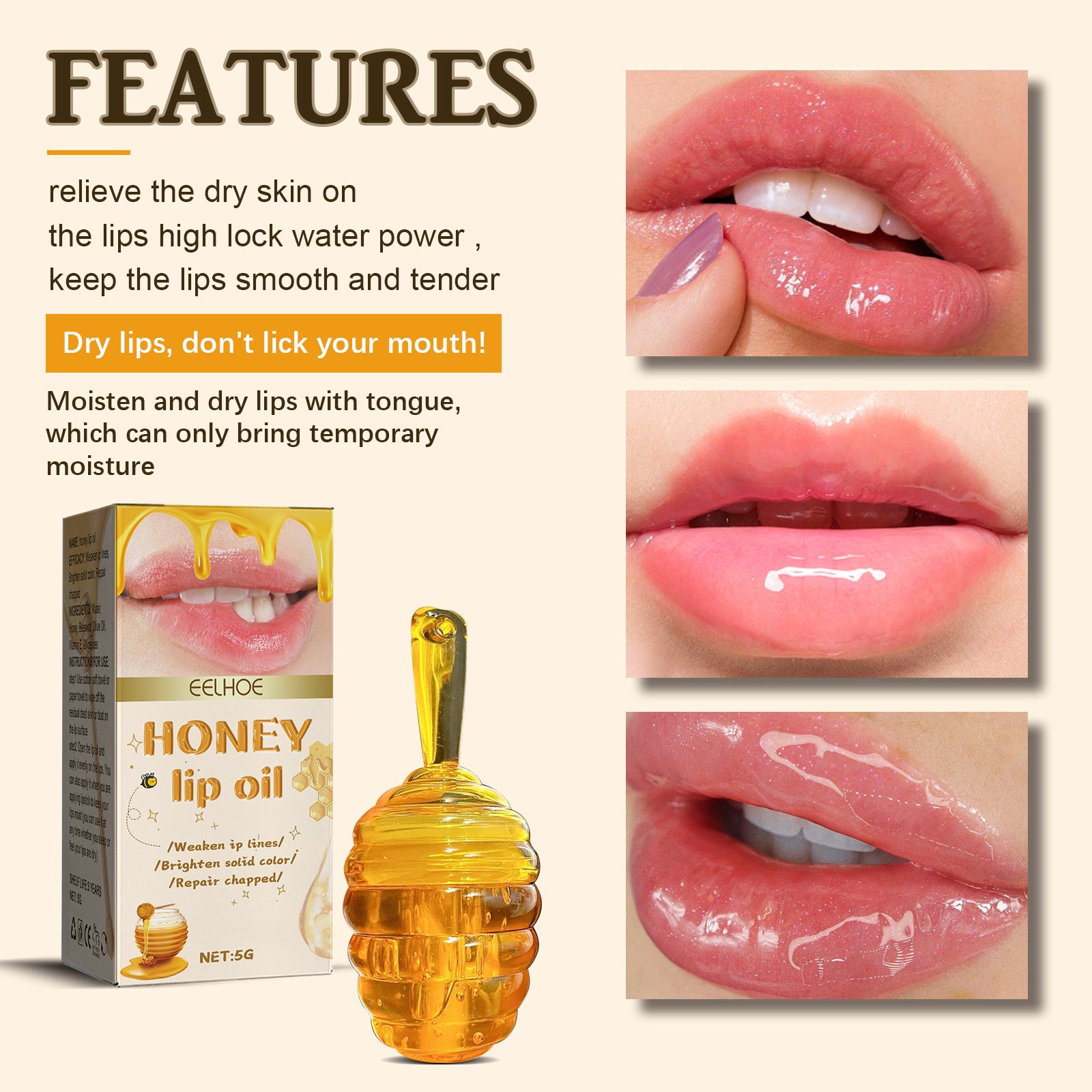 Honey Lip Gloss Fade Anti-chapping Peeling Care