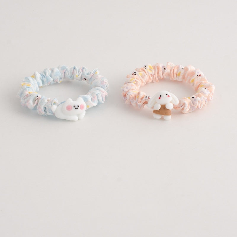 Summer Cute Puppy Floral Small Intestine Hair Ring