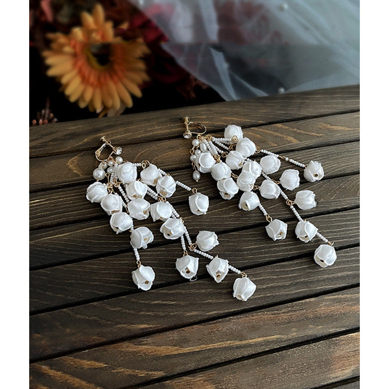 Handmade Tassel Earrings With Lily Of The Valley Buds