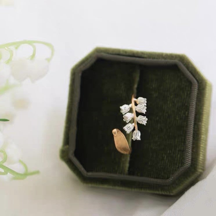Original Design Of Pure Silver Lily Of The Valley Ring Flower