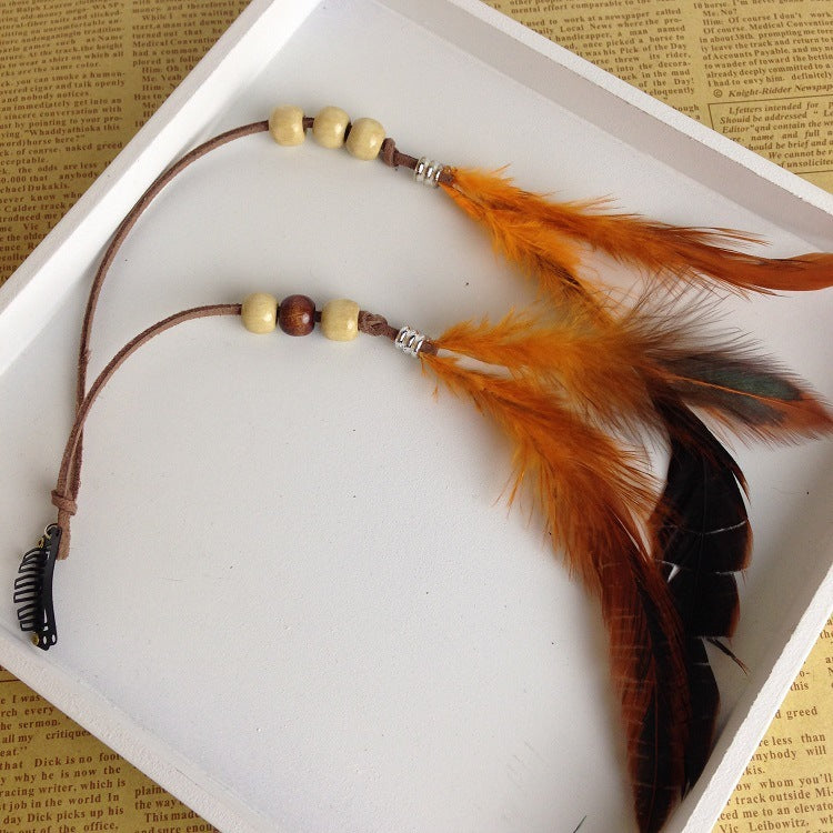 Feather hair accessory feather tassel hair clip