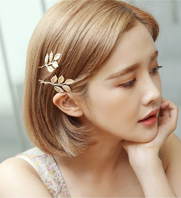Beautiful flower branch metal hairpin
