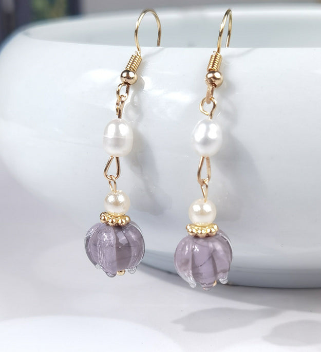 Court Vintage Accessories Purple Lily Of The Valley Earrings