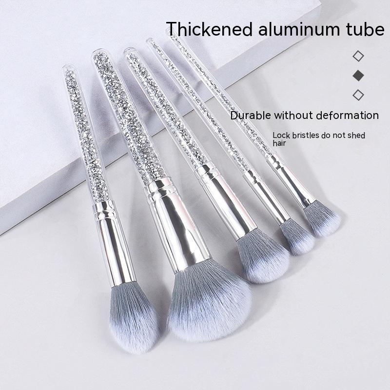 New 5 Diamond Handle Makeup Brush Set Soft Fur Face Powder Repair Eyeshadow Brush Exquisite Portable Makeup Tools