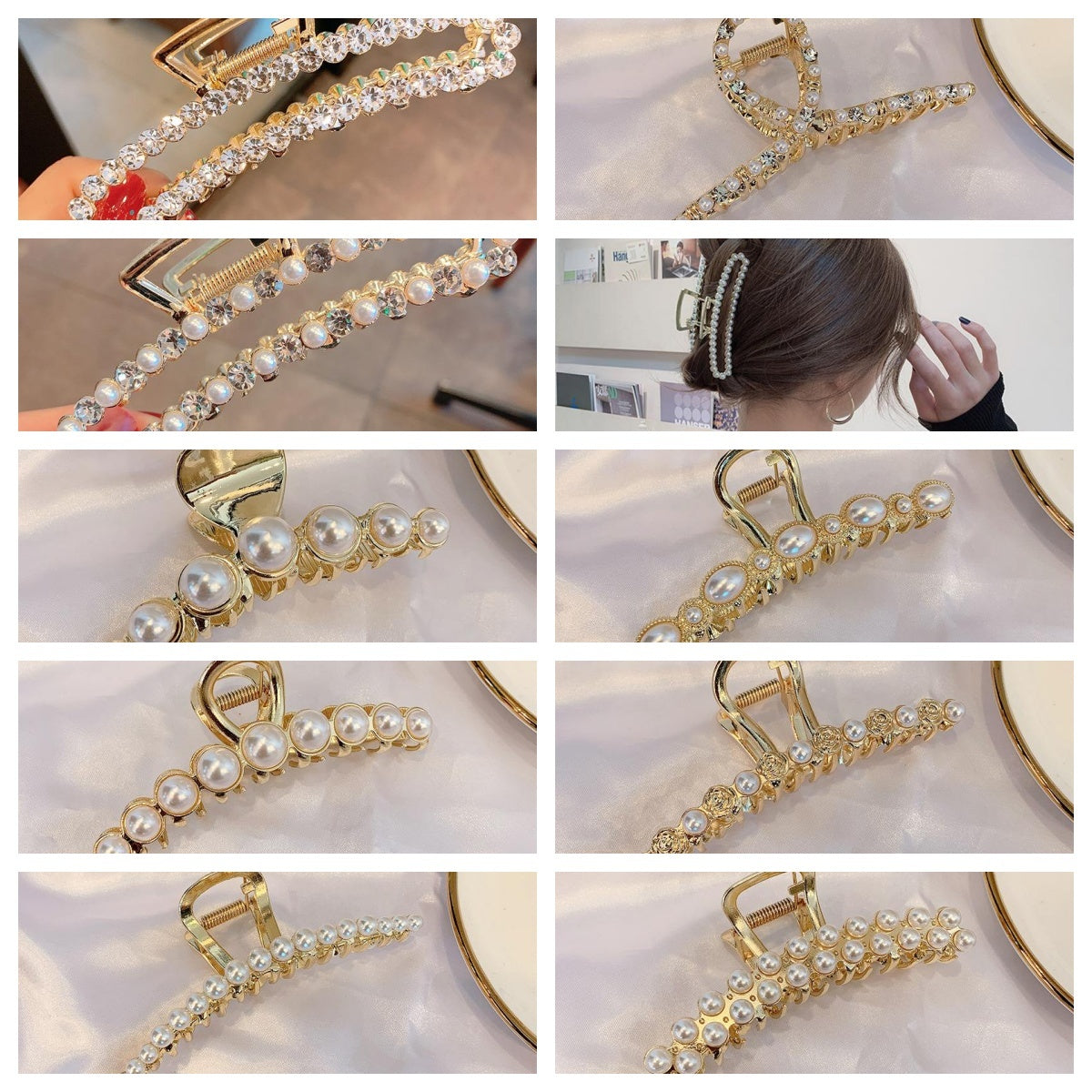 Metal Clip Large Elegant Pearl Hairpin
