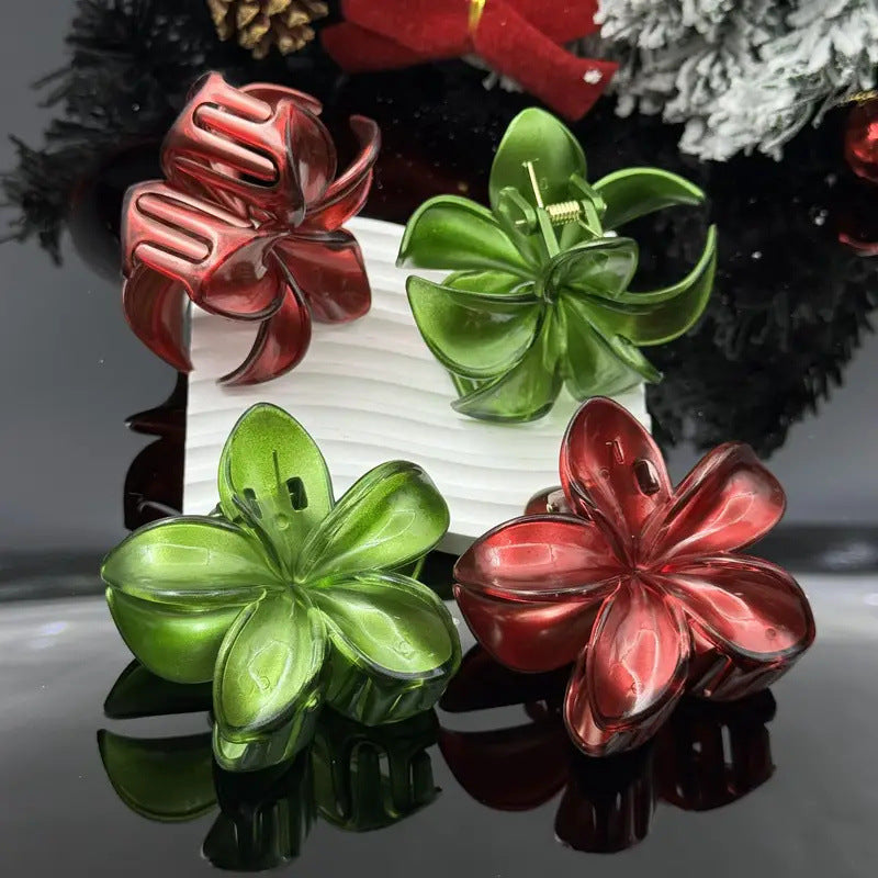 Christmas Barrettes Plumeria Rubra Grip Loose Clip