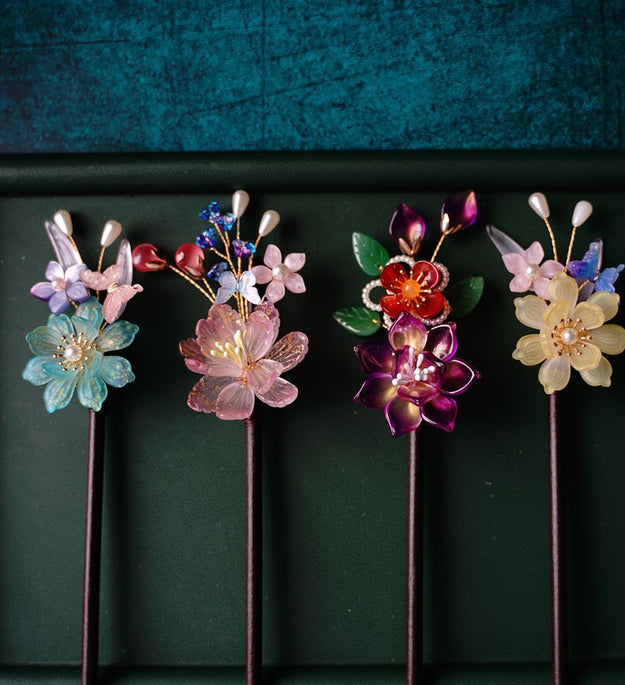New Original Butterfly Wood Tassel Hairpin Ancient Style Hanfu