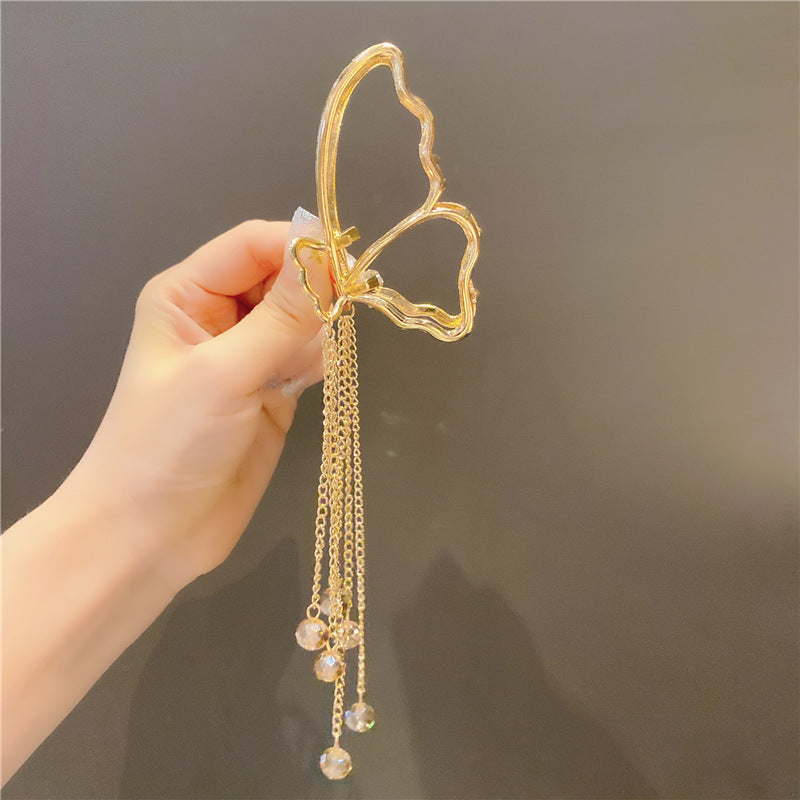 Pearl Tassel Hair Clip Headdress Simple Temperament High Sense Metal Shark Clip
