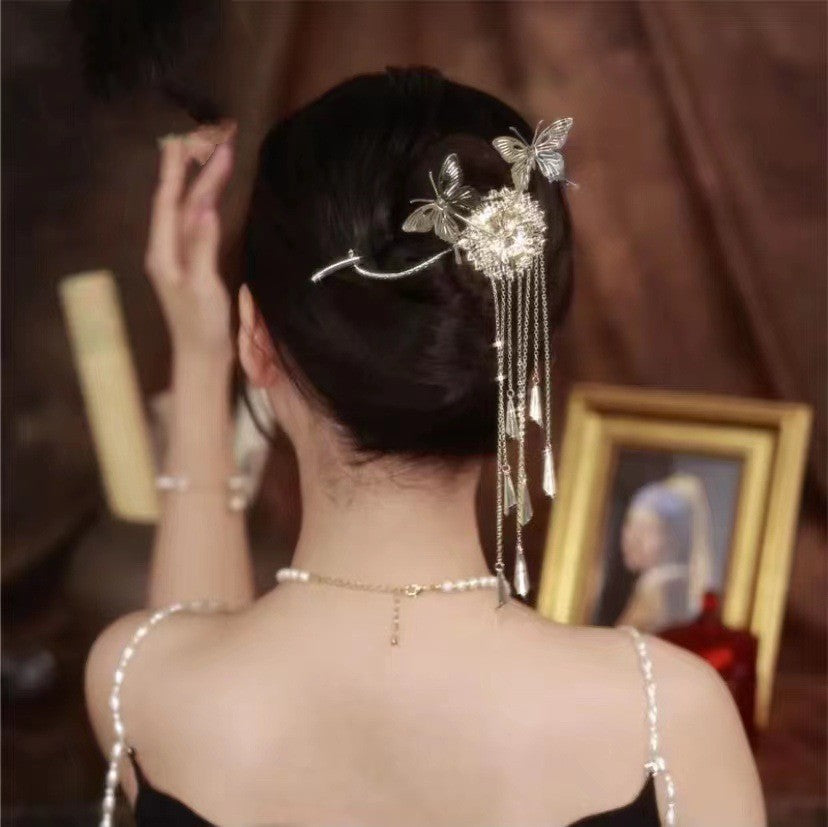 Retro Tassel Delicate Atmosphere Head Flower Headdress Hair Clip