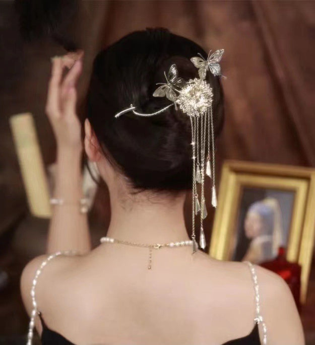 Retro Tassel Delicate Atmosphere Head Flower Headdress Hair Clip