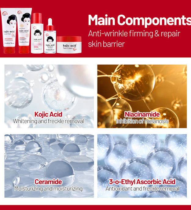 Kojic Acid Toner And Lotion Set Suit Brightening Skin