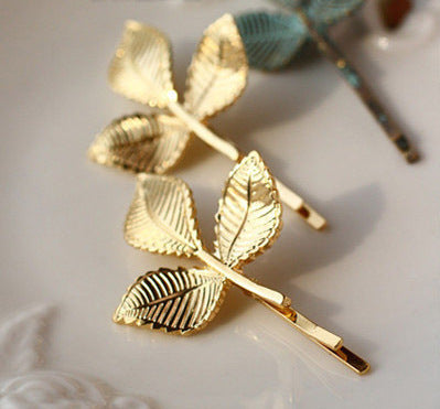 Beautiful flower branch metal hairpin
